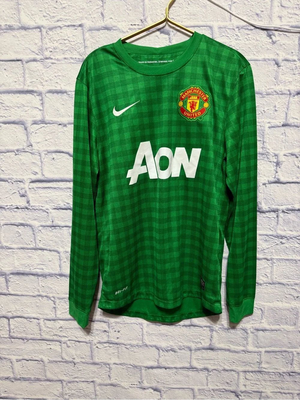 MANCHESTER UNITED 2012 2013 GOALKEEPER FOOTBALL SHIRT SOCCER JERSEY NIKE sz S